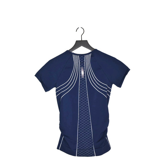 ⭐️ Athleta Finish Fast Line Tee Navy Blue Size M - Picture 3 of 4